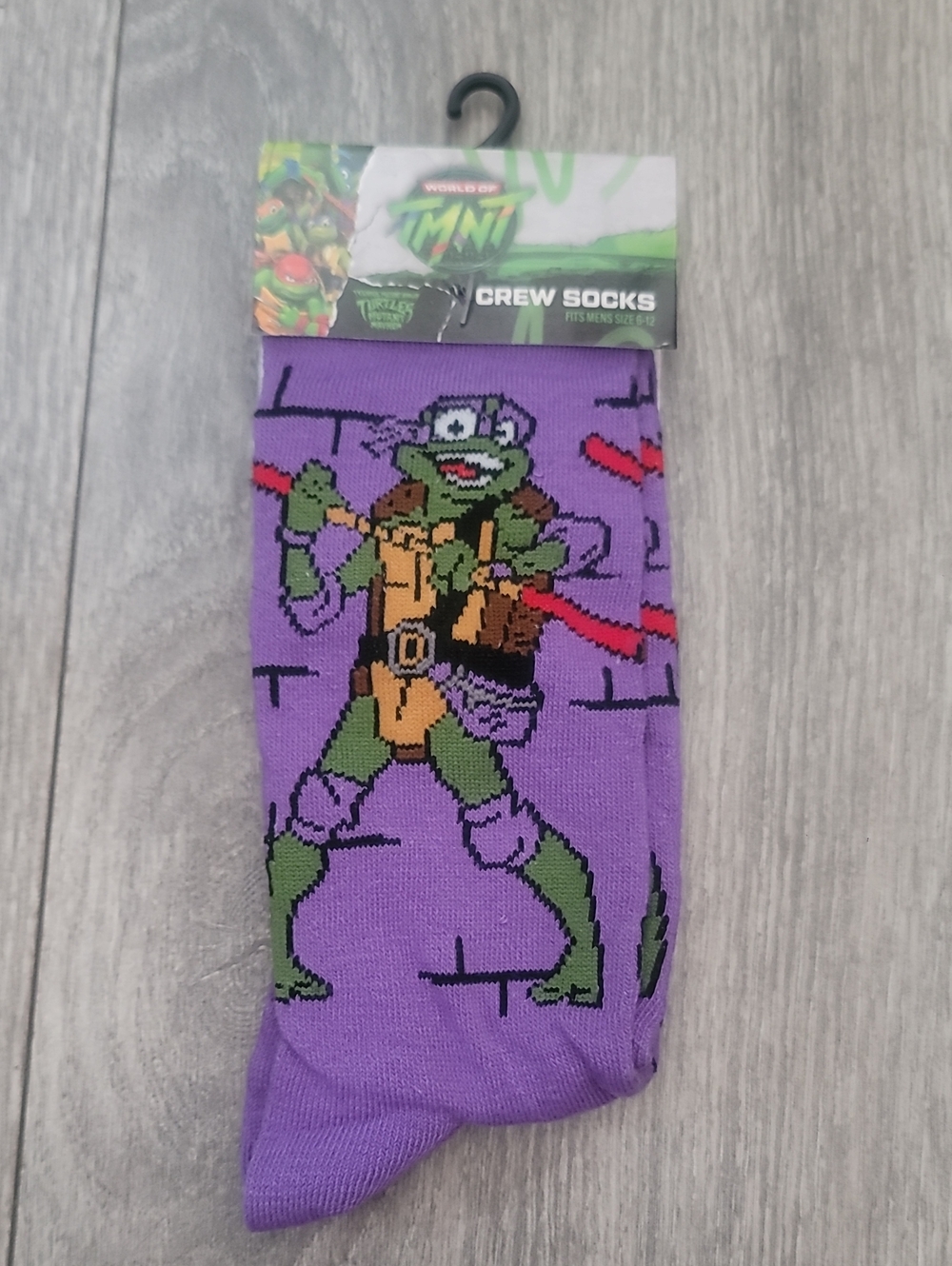 Teenage Mutant Ninja Turtles TMNT Purple Donatello Casual Crew Socks